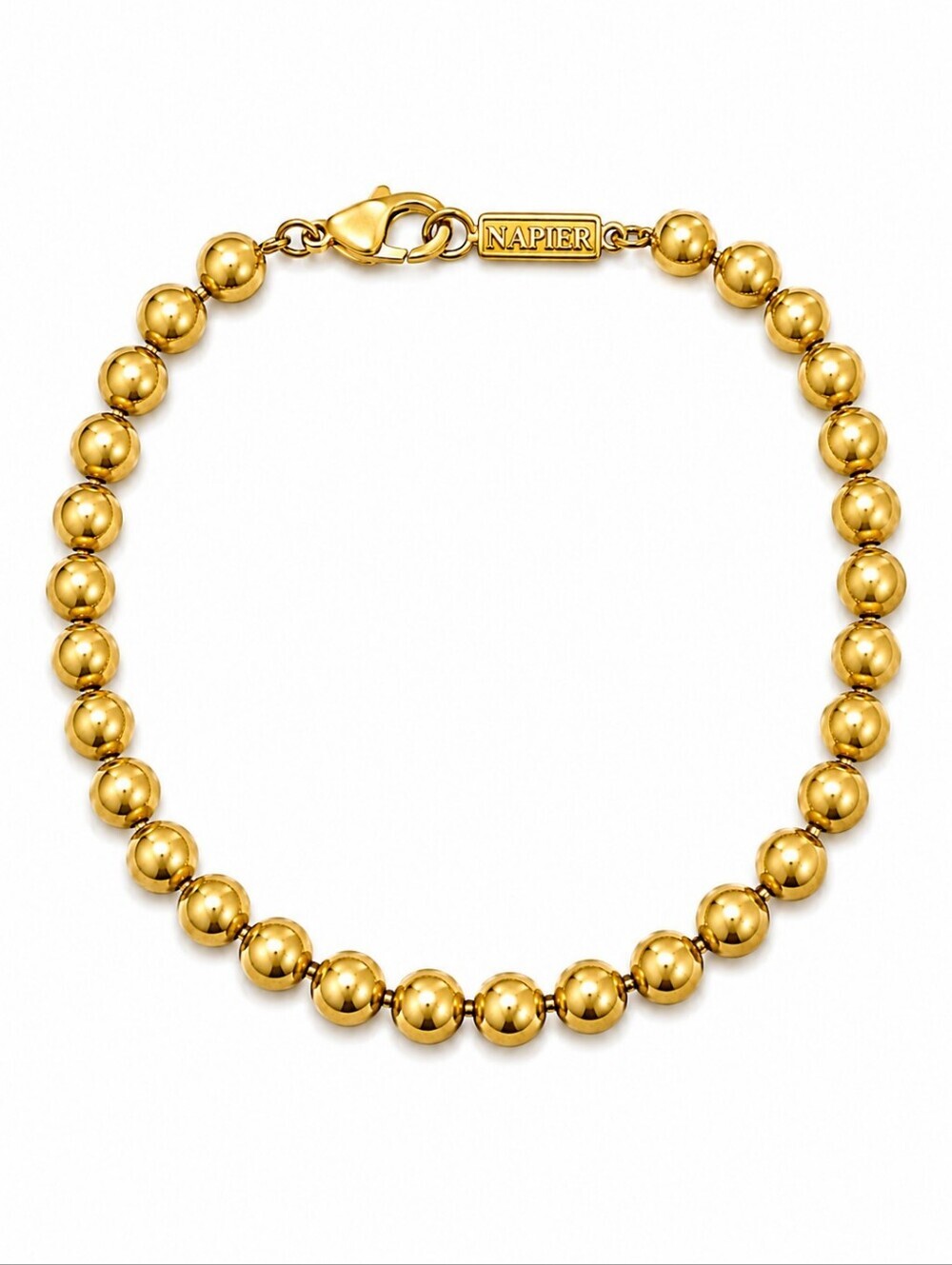 Vintage NAPIER Gold Plated Beaded Chain Bracelet